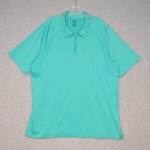 Reel Legends Polo Shirt Womens Size XL Teal 1/4 Zip Fishing Performance Tee Blue